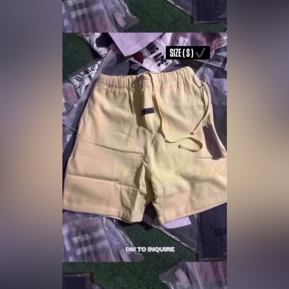 Essentials Men's Light Yellow Athletic Shorts